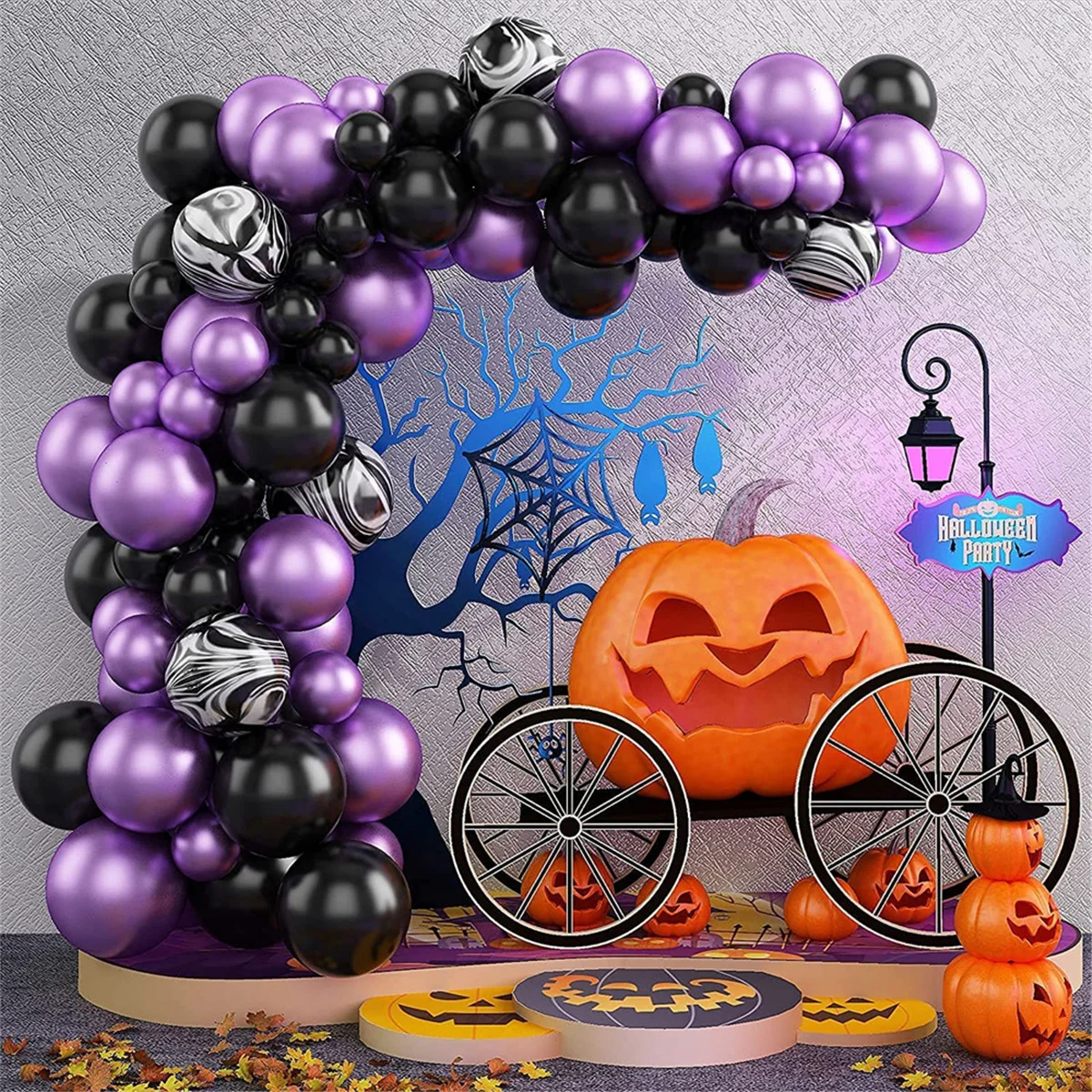 40/20pcs Purple Black Halloween Balloons Birthday Party wedding Decoration baby shower Latex  metallic globos