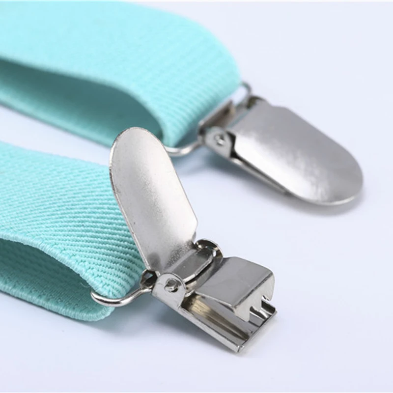 2.5cm Suspenders Children Boys Girls Elastic Braces X-Back Trousers Pants Holder Suspender Wedding Straps 4 Strong Metal Clips