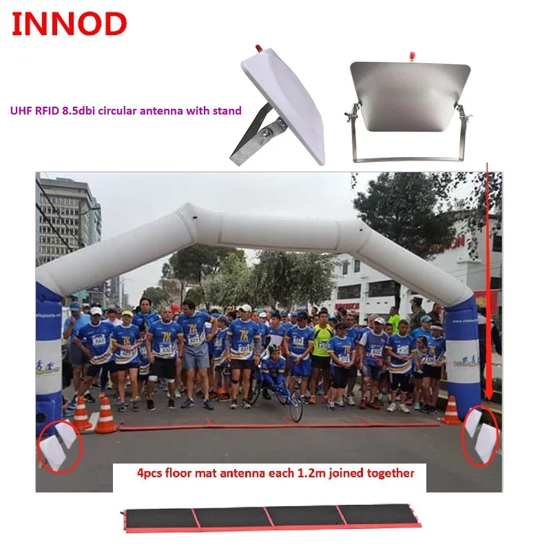 

RFID rubber UHF floor antenna all in one for marathon running compatible with impinj speedway reader