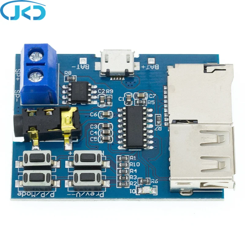 1Pcs Tf-kaart En U Schijf MP3 Formaat Decoder Board Module Wiht Eindversterker Decodering Audio Speler Mp3 Decoder board Module