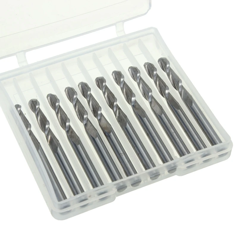 

10pcs 1/8'' Shank Carbide End Mill 2 Flute Ball Nose CNC Milling Cutter Tool Set For Power Tool