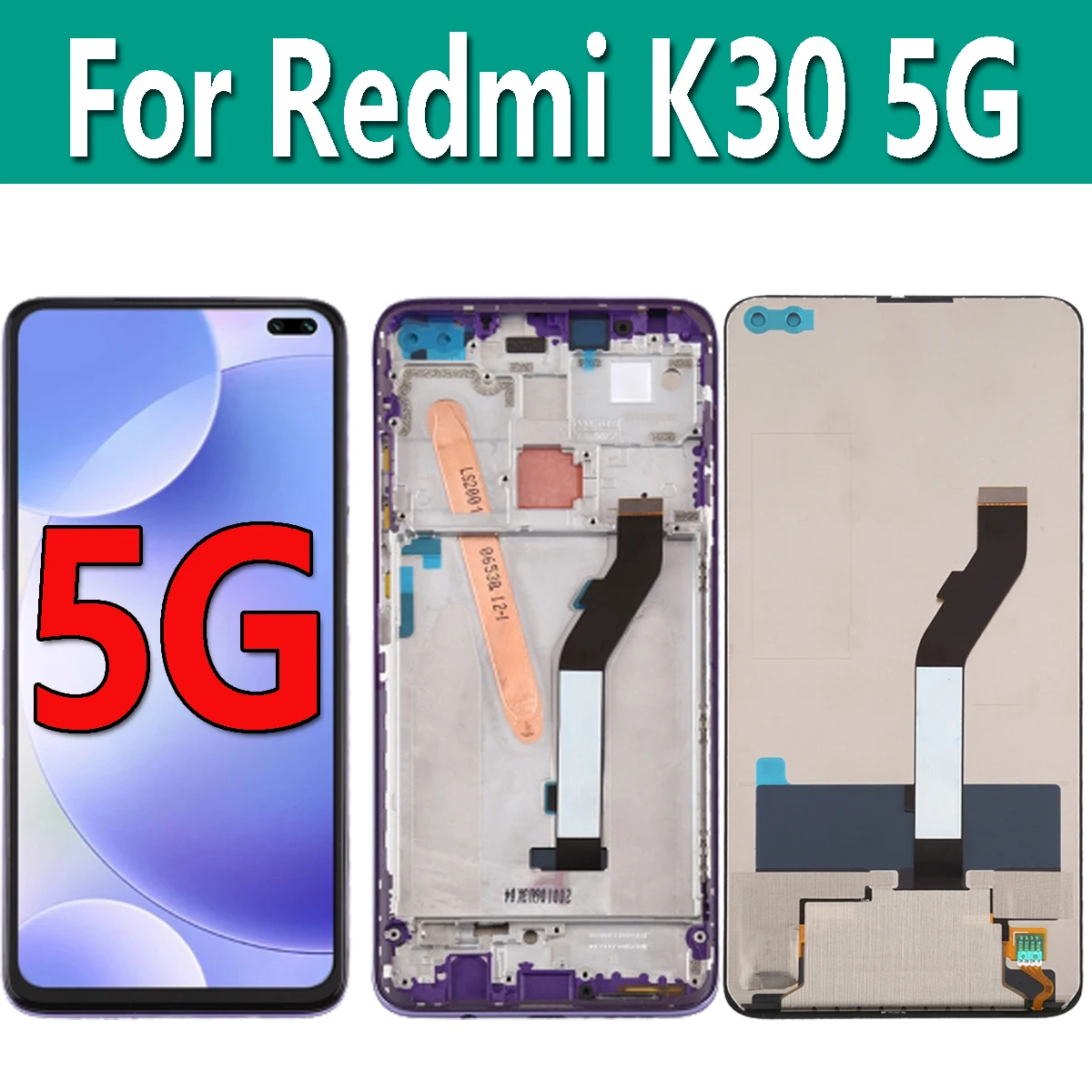 

Original 6.67" For Xiaomi Redmi K30 5G LCD Display Touch Screen Digitizer Assemby Replacement M1912G7BE M1912G7BC