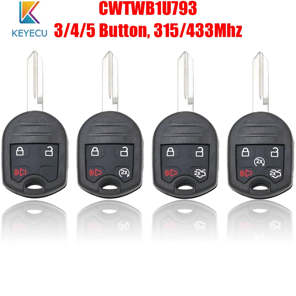 

Keyecu CWTWB1U793 Remote Key Fob for Ford Edge Escape Fusion for Lincoln for Mazda 315/433MHz with 4D63 80bit 1788A-FWB1U793