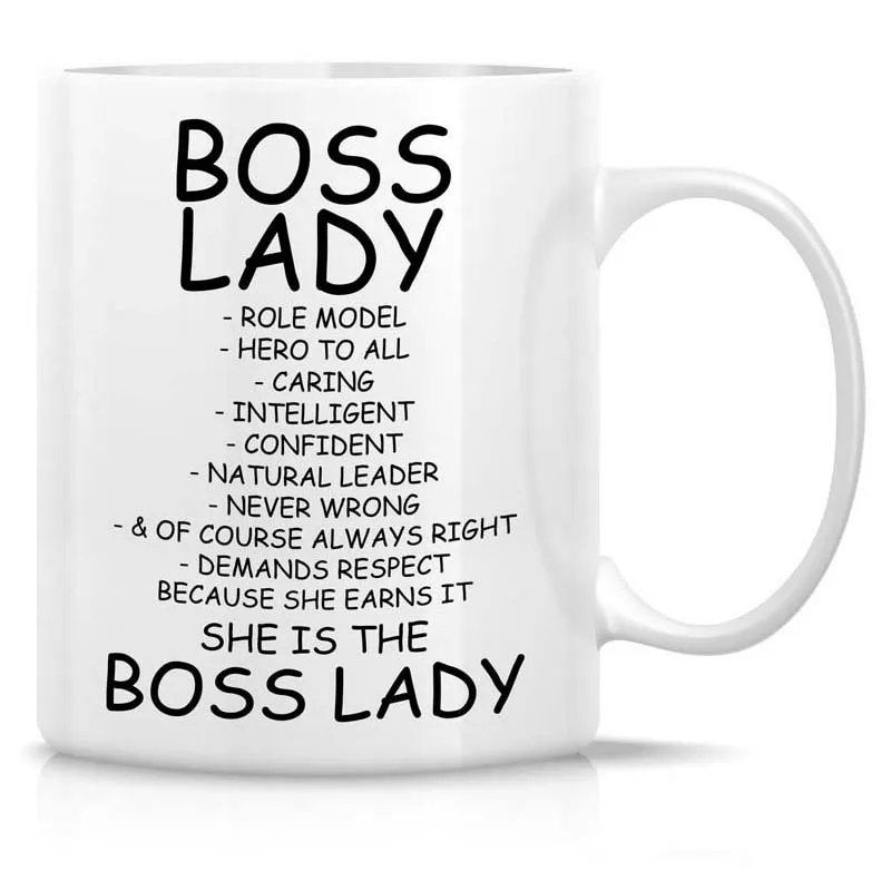 Funny Mug - Boss Lady Role Model Caring Description 11 Oz Ceramic Coffee Mugs - Funny,  Motivational, Inspirational