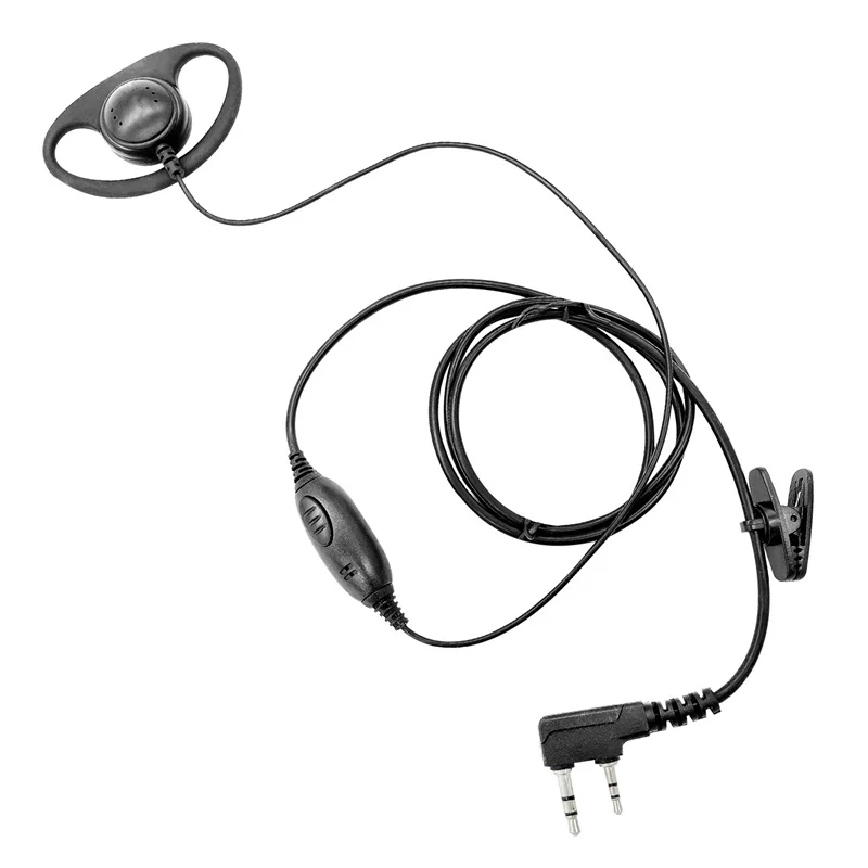 Two Way Radio Earpiece with Mic, 2 Pin, D-Type Walkie Talkie, Headset with Microphone, Compatible for Baofeng 888S, UV-5R, UV-82