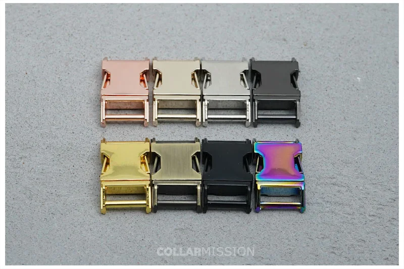 1pc Metal Colorful Side Release Curved Buckles Durable Plated Buckle 10mm, 15mm, 20mm, 25mm Dog Collar Paracord DIY Accessories