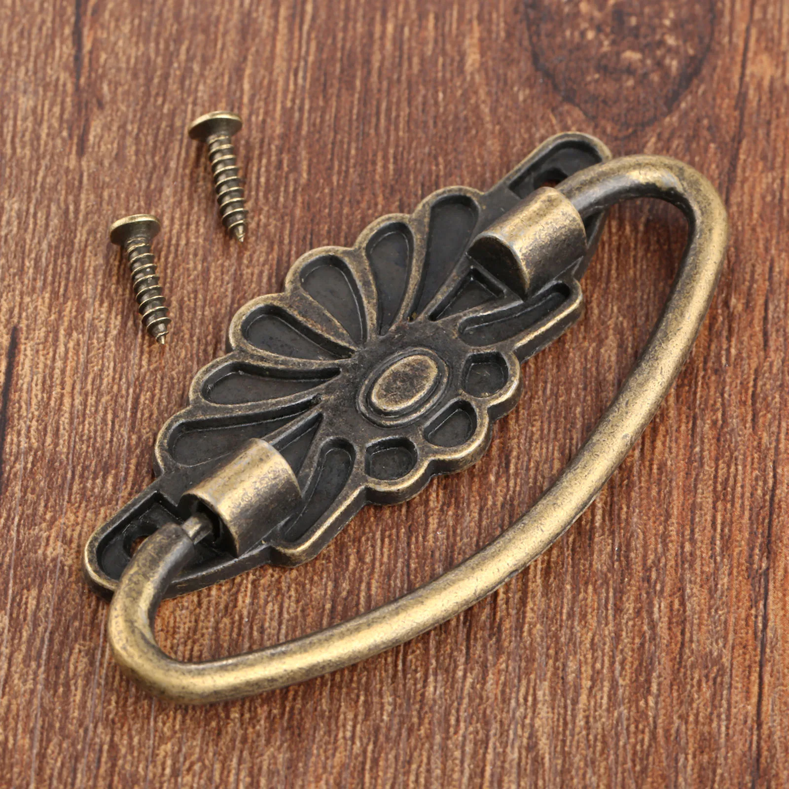1Pc 81*40mm Wooden Box Furniture Handle Vintage Cupboard Cabinet Knob and Handles European Style Furniture Hardware Wholesale