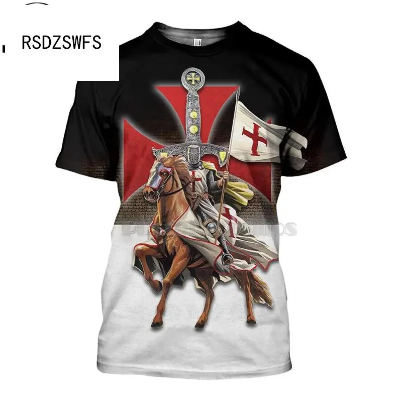 PLstar Cosmos All Over Printed Knights Templar 3d t shirts tshirt tees Winter autumn funny Harajuku short sleeve streetwear-7