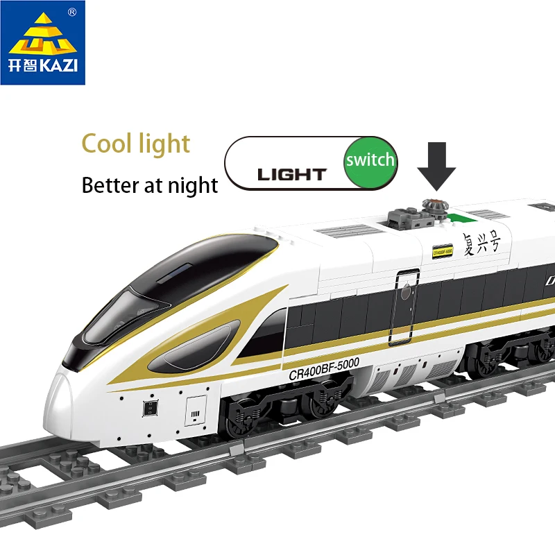 KAZI แบตเตอรี่ไฟฟ้า Classic Train City ชุดมอเตอร์ชุดบล็อกตัวต่ออิฐของเล่นเด็กสำหรับเด็ก