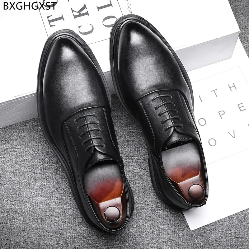 Black Oxford Shoes for Men Designer Mens Wedding Dress Shoes Men Loafers Shoes Genuine Leather Zapatos De Vestir De Los Hombres