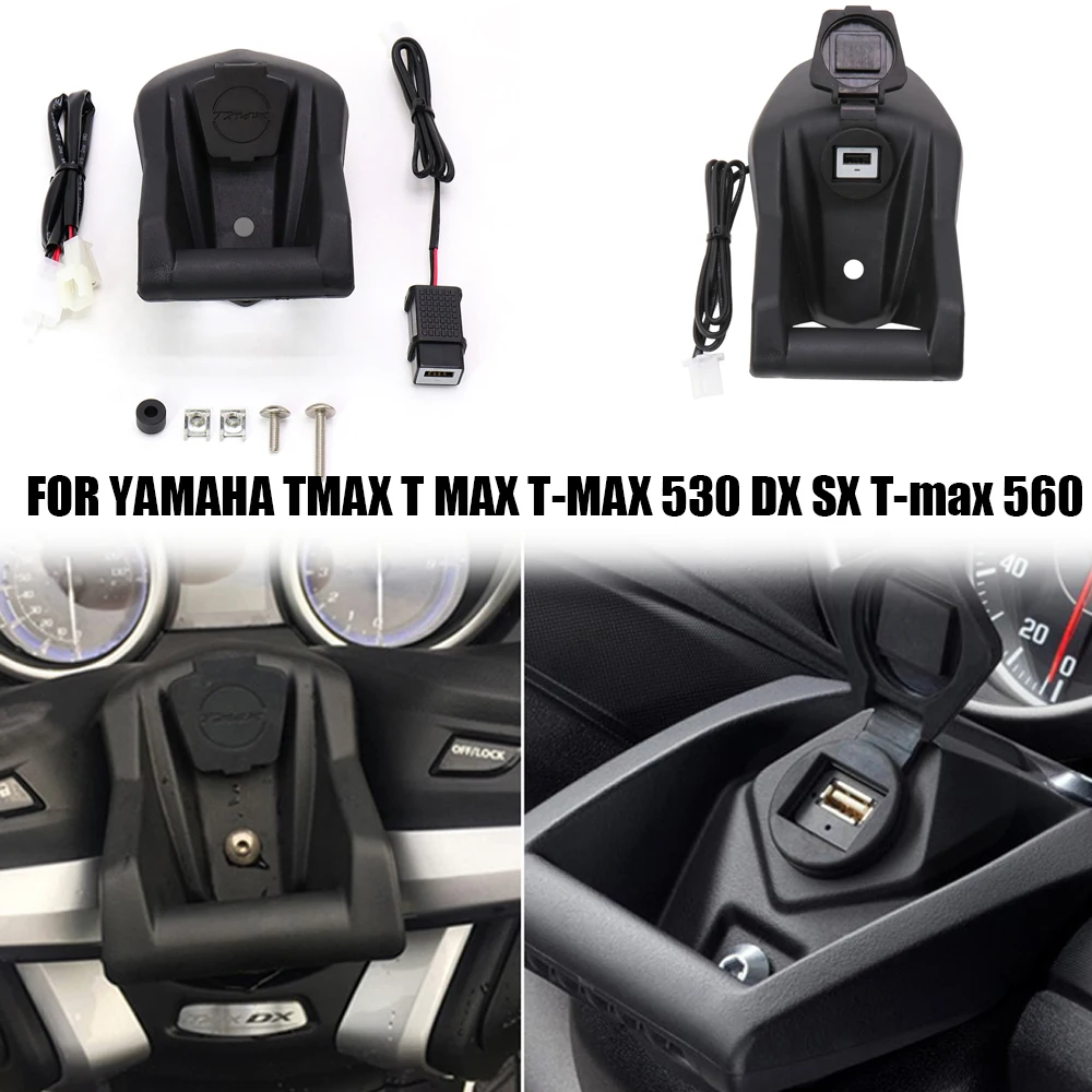 

Motorcycle Phone GPS Navigation Bracket Wireless USB Charging Port Holder Mount FOR YAMAHA TMAX T MAX T-MAX 530 DX SX 560