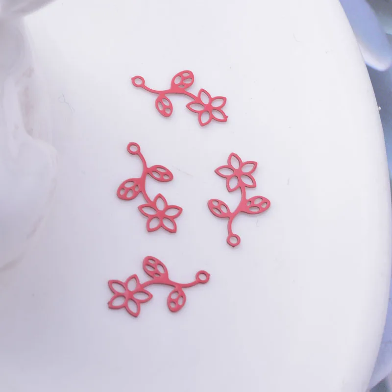 100 Stück AC10329 15*8mm Kleine Blumenanhänger DIY Schmuck Ohrring-Komponenten – Detail 11