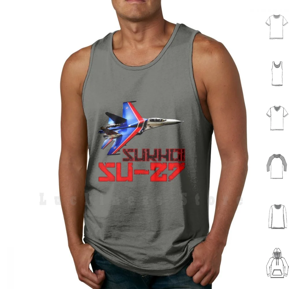 Sukhoi Su-27 Tank Tops Vest Sleeveless Airplane Plane Jet Russia Russian Sukhoi Flanker Cold War Communist