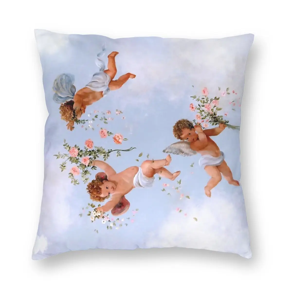 

Cute Renaissance Angels Pillowcover Decoration Cushion Cover Throw Pillow for Sofa Polyester Double-sided Printing Creative