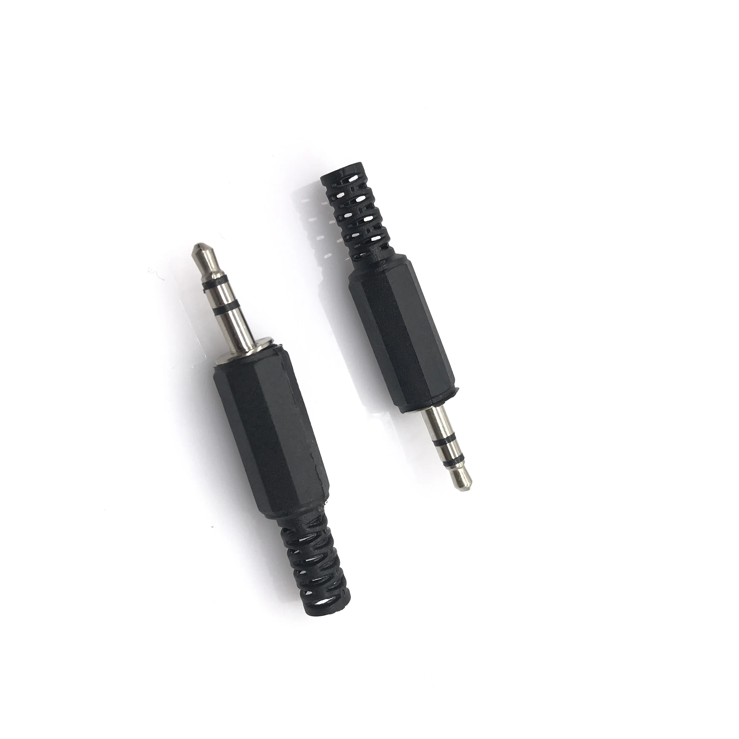 10 pcs/lot 3.5mm Male Audio Wire Connectors Plug Black Plastic Housing stereo plug Dual channel Headphone Connector DIY