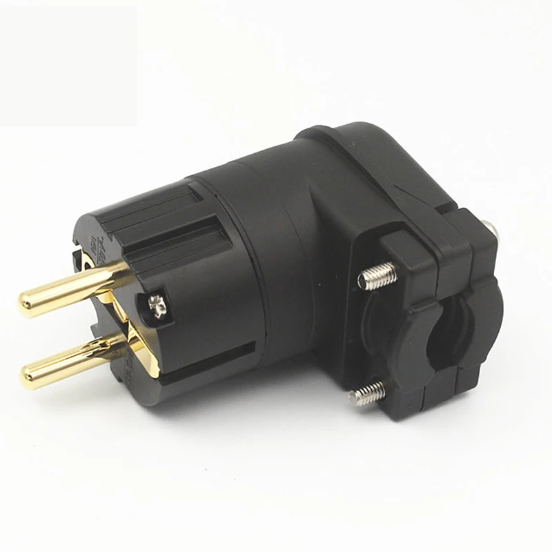 Hi-End 90องศาทองSchuko/US/AUปลั๊กIEC Connector Diy Hifiเครื่องขยายเสียงลำโพงสายไฟAcสายปลั๊ก