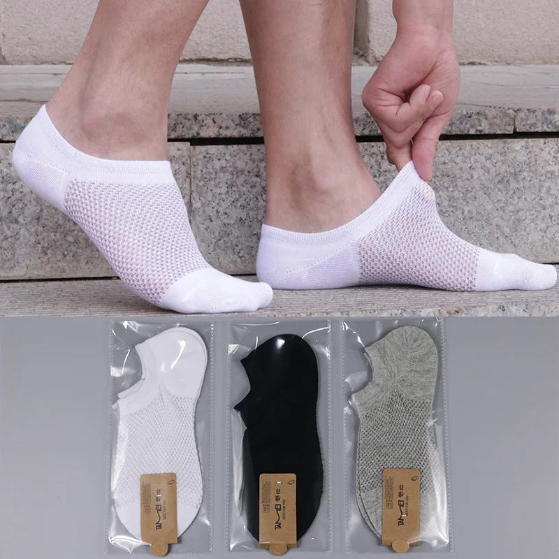 10 Pairs  Summer Casual Solid Mesh Men Socks  Breathable Thin Male Cool Socks  No Show Ice Cotton  Short Socks  Gifts for Men