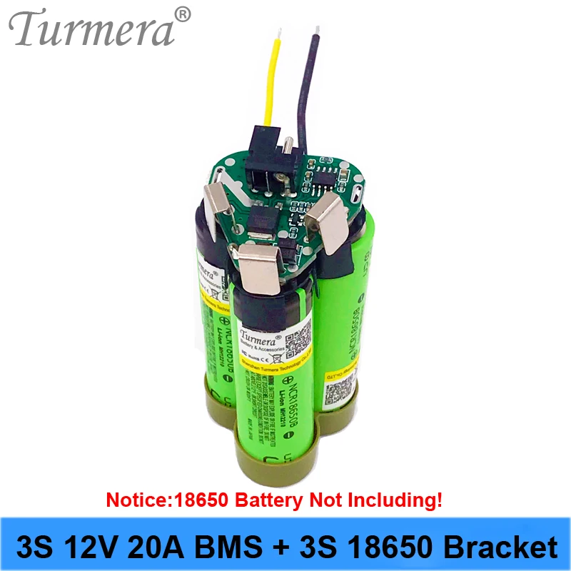 Screwdriver Battery 3S 10.8V 12.6 3S1P 18650 Bracket Holder and 12V 20A BMS Apply to Shrika Shura and RC Airplane Drone Turmera