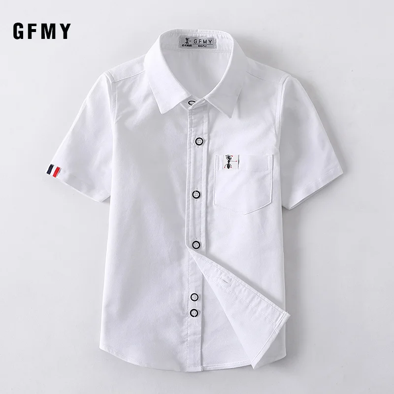 Children Shirt Summer Boys Kids Short Sleeve Top New Arrival Baby Boys Shirt School Boys Shirts Turn-down Collar Girls Shirt