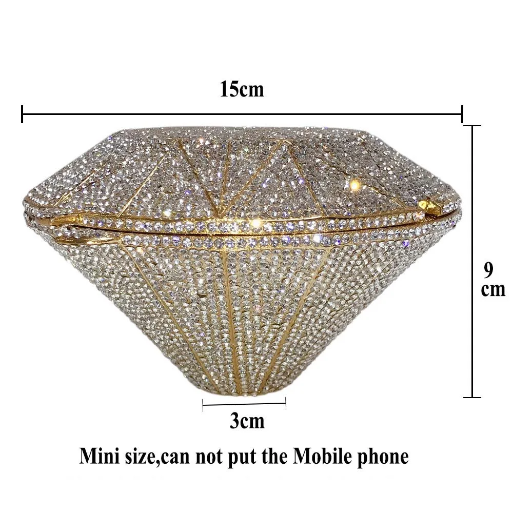 Borsa di cristallo di diamante borsa di strass geometrici di moda borse con manico superiore di marca di lusso pochette da sera per feste da donna borse piccole