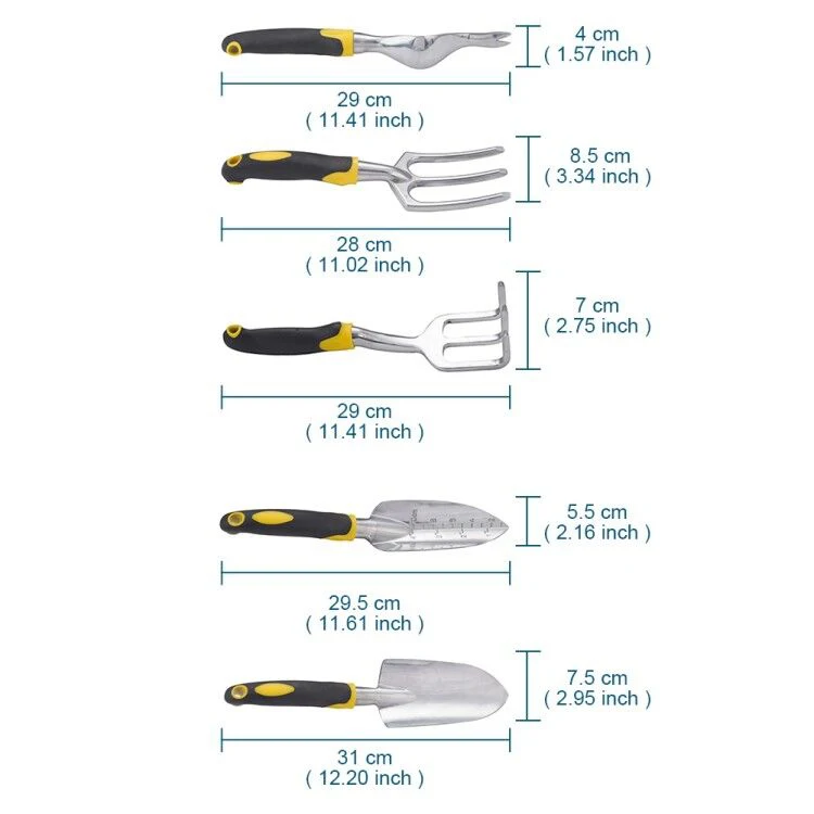 Garden Tool Set Gardening Work Gifts Cast Aluminum Outdoor Hand Tools Including Trowel Transplanter Weeder Hand Fork Cultivator