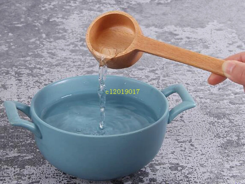 Long handle wooden spoon son Korea creative seasoning spoon dessert coffee milk tea shop special spoon