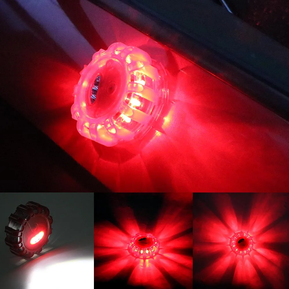 LED Emergency car Lights Emergency Strobe Flashing Lights Round Warning Beacon Safety Barricade Light Warning Lamp