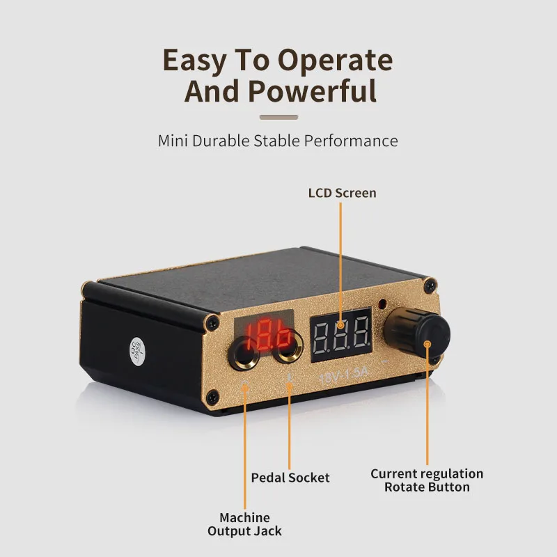 ЖК-блок питания для татуировки Профессиональная цифровая двойная мощность татуировки для тату-машины