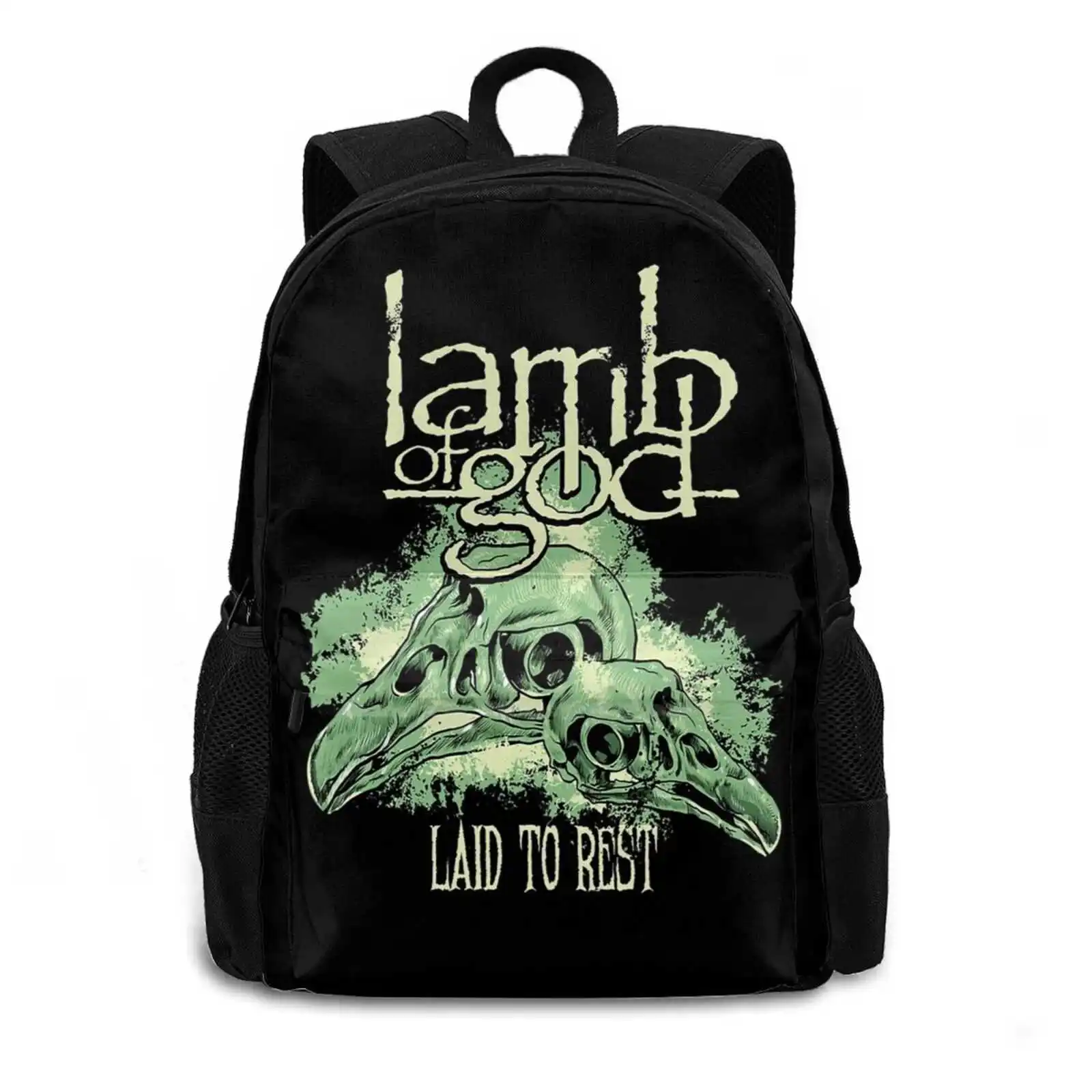 Crows Skull Laid The Rest Large Capacity Fashion Backpack Laptop Travel Bags Of God Heavy Metal Music Band Voivod Tool