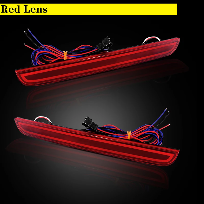iJDM OEM 3D Optic Style LED Bumper Reflector Lights For 2015-2019 Dodge Challenger Rear Fog Lamps and Brake Tail Lights LED Lamp