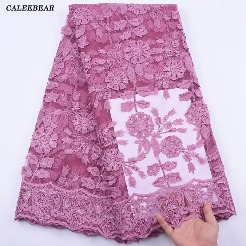 

2020 Latest Onion French Tulle Lace Fabric High Quality African Lace Fabric With Sequins Nigeria Mesh Lace For Party Dress S1996