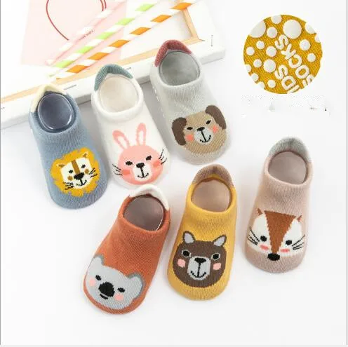 3Pairs spring and summer new three-dimensional cartoon low-cut child trampoline socks big heel non-slip floor boat socks