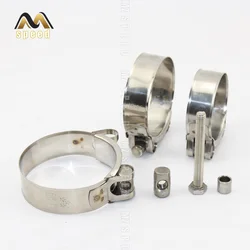 Pipe Clamps Powerful Stainless Steel Hose Clips Fuel Hose Pipe Clamps Worm Drive Durable Anti-oxidation Pipe Fasteners Clamps