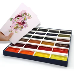 SeamiArt Set di pittura ad acquerello semi-secco a 24 colori pigmento ad acqua per artista pittura regali scatola forniture d'arte