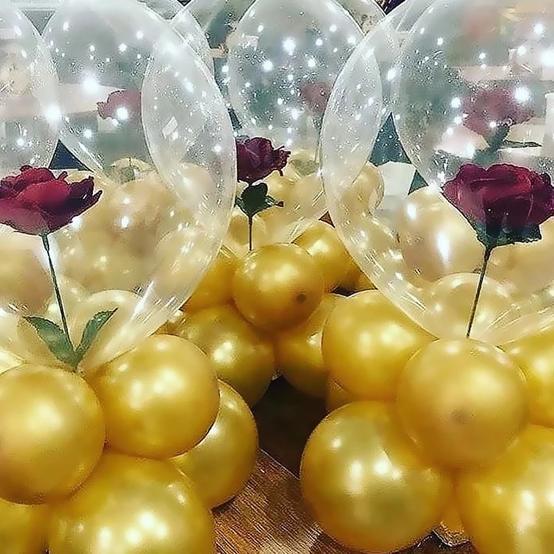 

12Inch Round Transparent Balloons Printing Pattern Thickened Green Leaf Baloon Birthday Party Wedding Decoration Ballon Wholesal