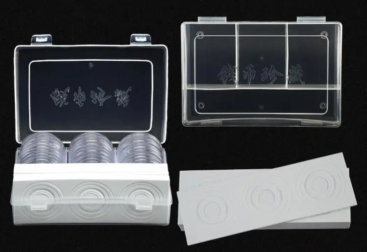 

20sets 30pcs/set Plastic Clear Coin Storage Box Round Boxed Coin Holder 17/20.5/25/27/30/32/40mm/46mm Coin Capsule Collection