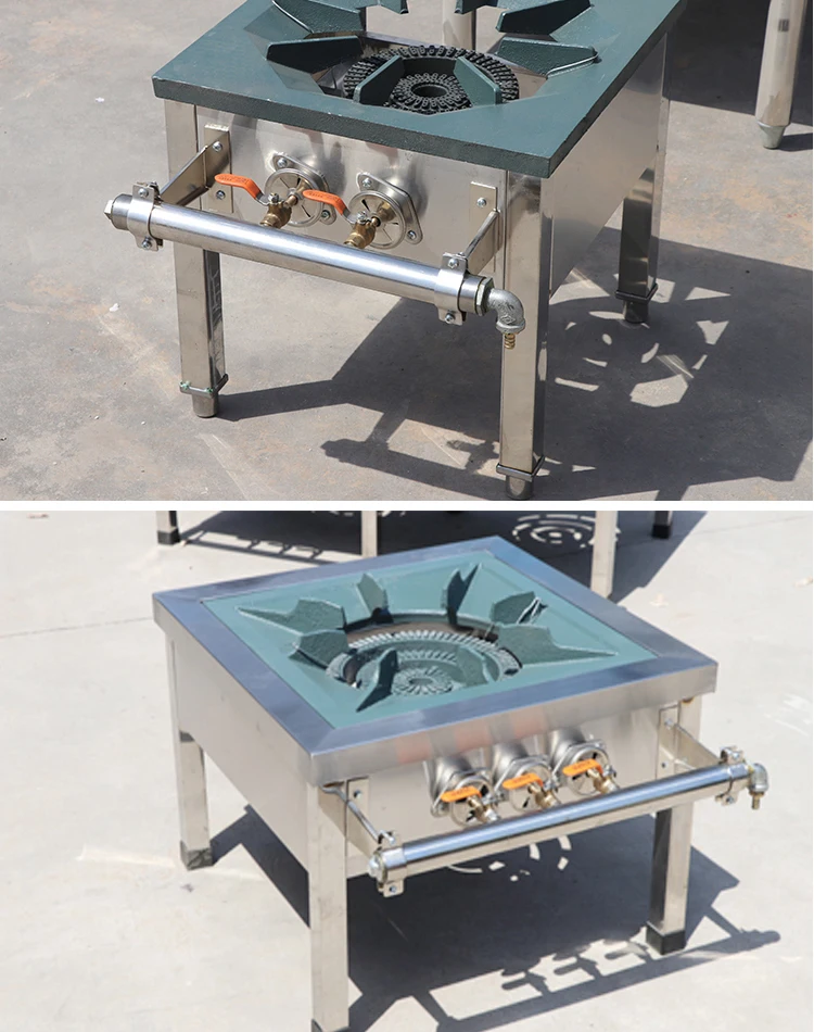 Commercial Cooktop Single Stainless Steel Dual-cooker Cooktops Liquefied Gas Cooking Stove Energy-saving Cooking Equipment