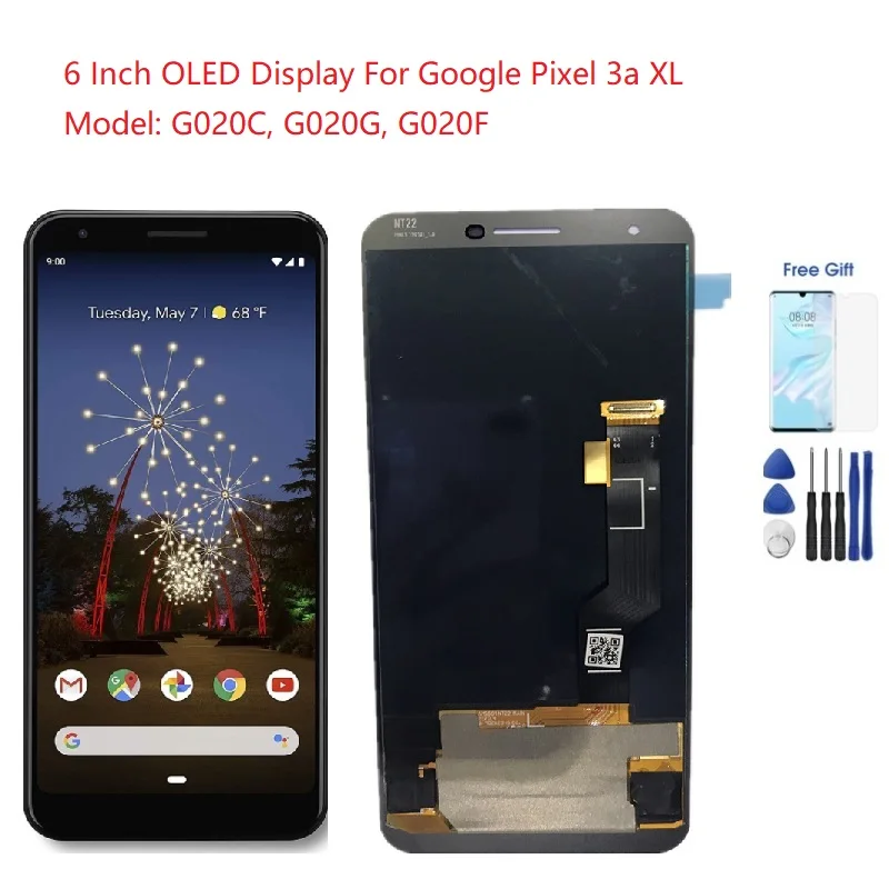 

6” OLED For Google Pixel 3a XL LCD Screen Display Digitizer Assembly For Google Pixel 3a X-Large G020C, G020G, G020F Display