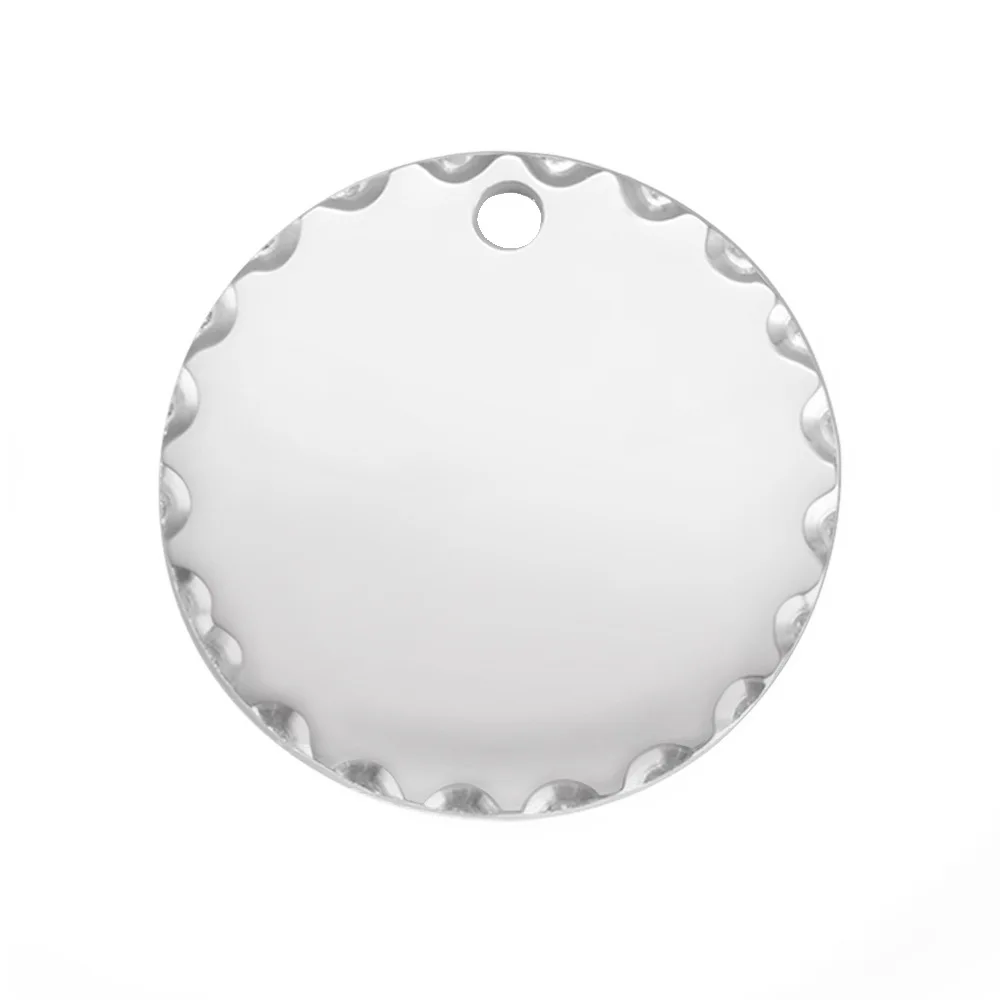 Stainless Steel Circle Round Charm Blank For Engrave 25mm Metal Round Tag Charms Mirror Polished Wholesale 10pcs