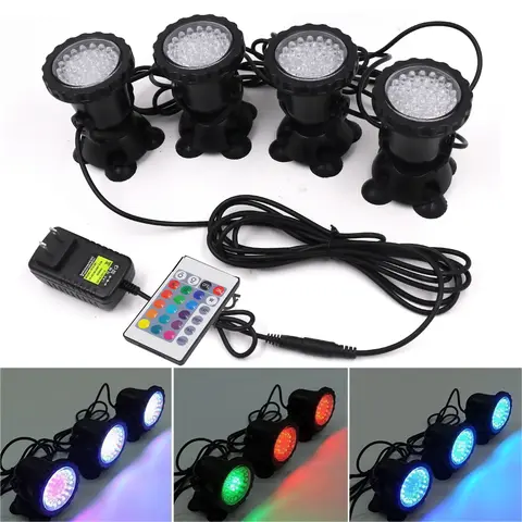 RGB LED 수중 조명, IP68 방수 수족관 램프, 조경 스포트 라이트, 수영장 탱크 분수 연못 물 정원용