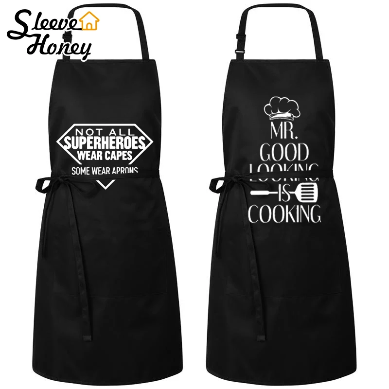 

Kitchen Apron Waterproof Apron Adult Funny Mens Aprons Family Cleaning BBQ Apron For Men Apron Cute Barista Apron Dropshipping