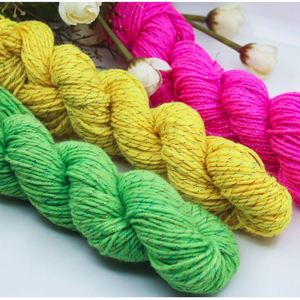 45g Acrylic Yarn Medium Thick Wool Crochet Thread Baby Scarf Knitting Colorful Craft Handmade Yarn for DIY Sweater45g Soft Cotto