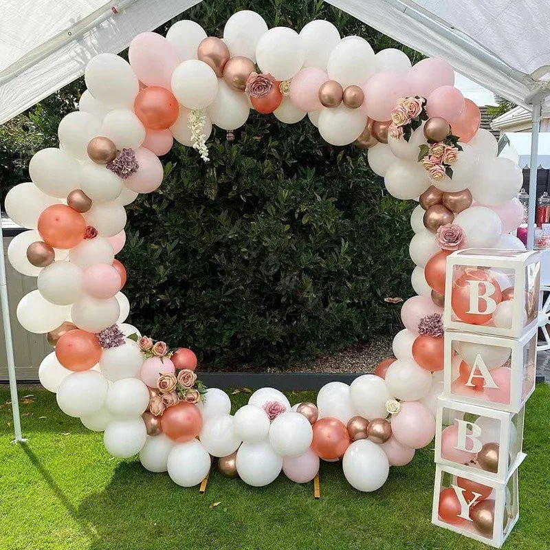 

136pcs White Pink Latex Balloon Arch Garland Rose Gold Metallic Balloon Kit Wedding Birthday Decoration Valentine's Day Gifts