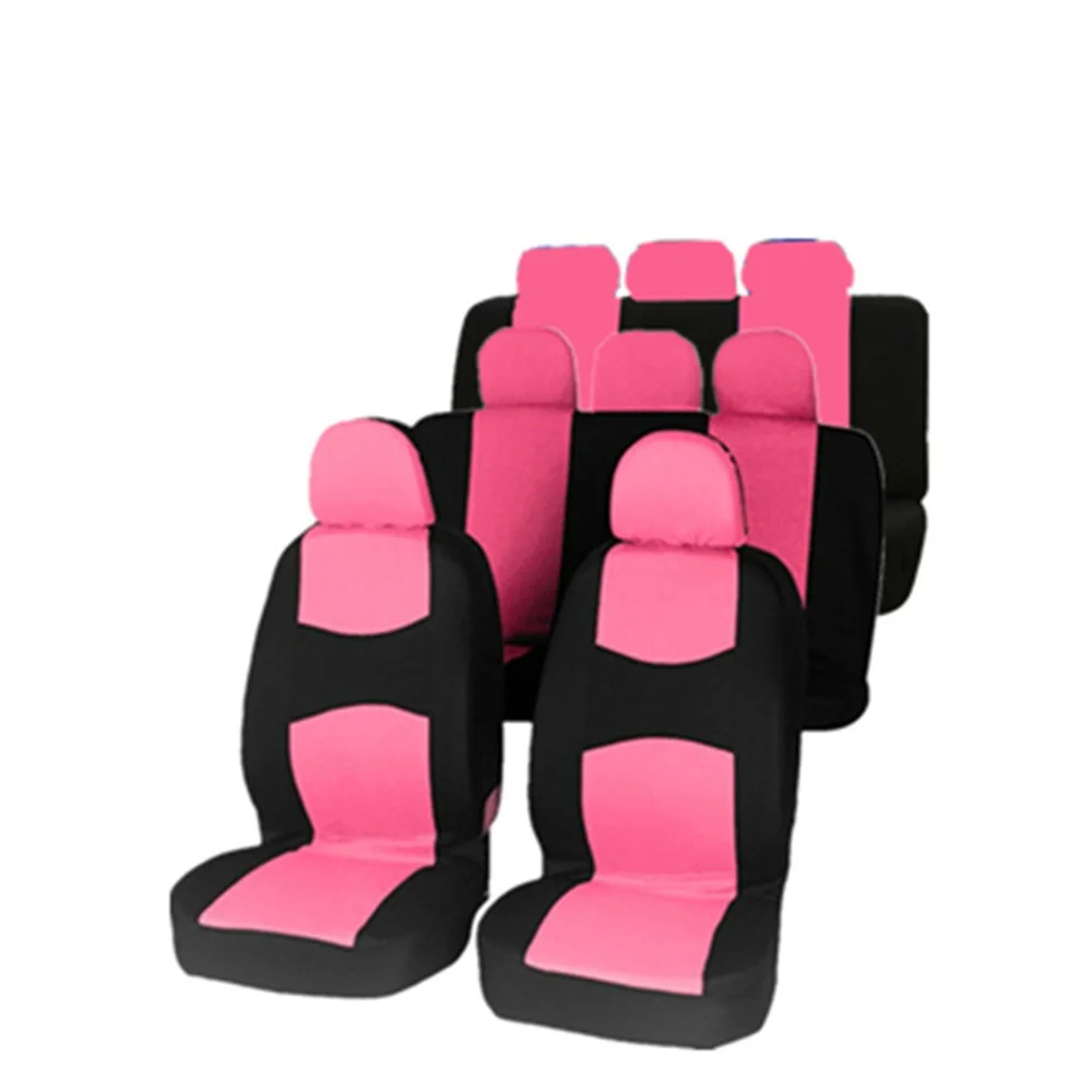 Universal 7 Colors 8 Seats CoverAuto Car Seat Covers Ployester Cushion Full Set Front Rear For Sedans Seat Cover AT MT
