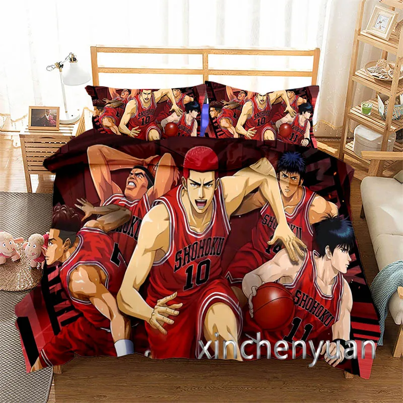 Cartoon Slam Dunk 3D Printed Duvet Cover Set Twin Full Queen King Size Bedding Set Bed Linens Bedclothes for Young K96