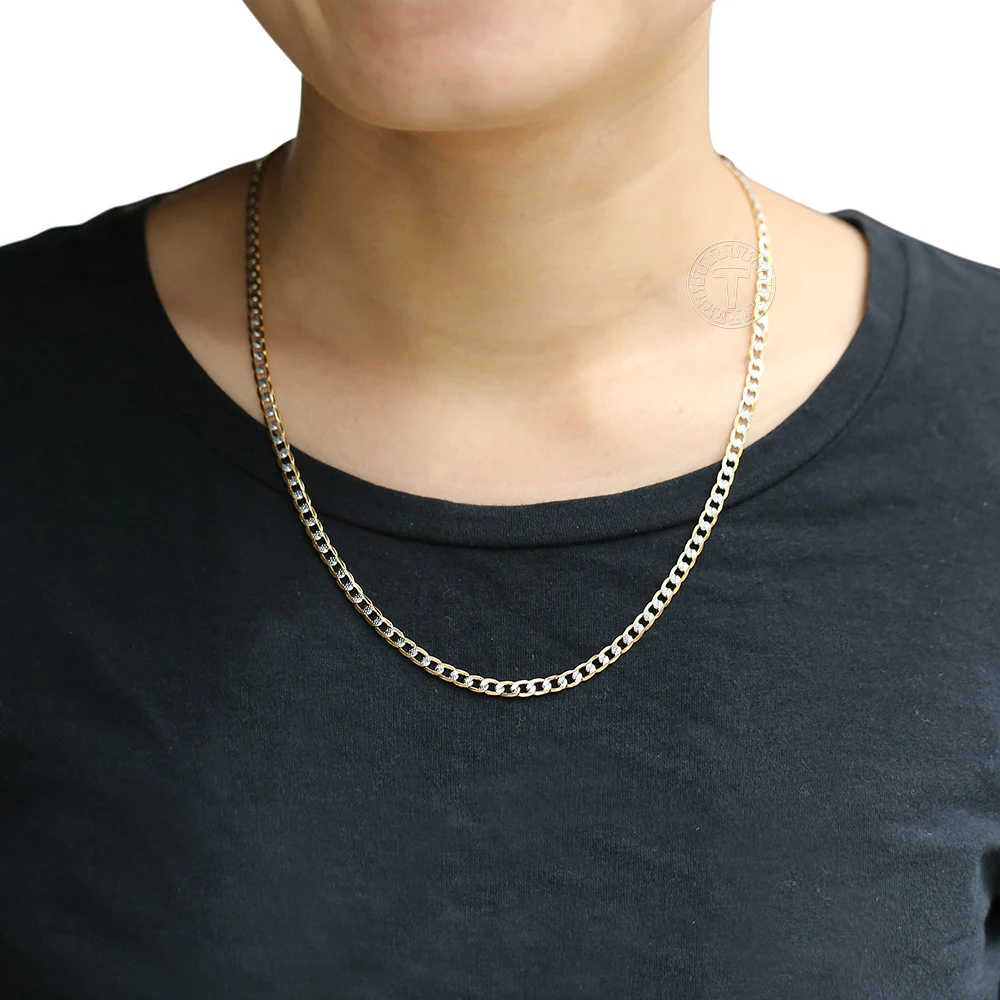 Gold Color Chain Necklace for Men Women Cuban Link Chains Mens Womens Necklaces Wholesale 2021 Fashion Men\'s Woman Jewelry LGN64