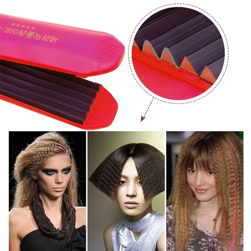 Professional Corrugated Crimping Iron Hair Straightener Iron Hair Crimper Fluffy Wave Iron Women Curly Hair Styling Tools