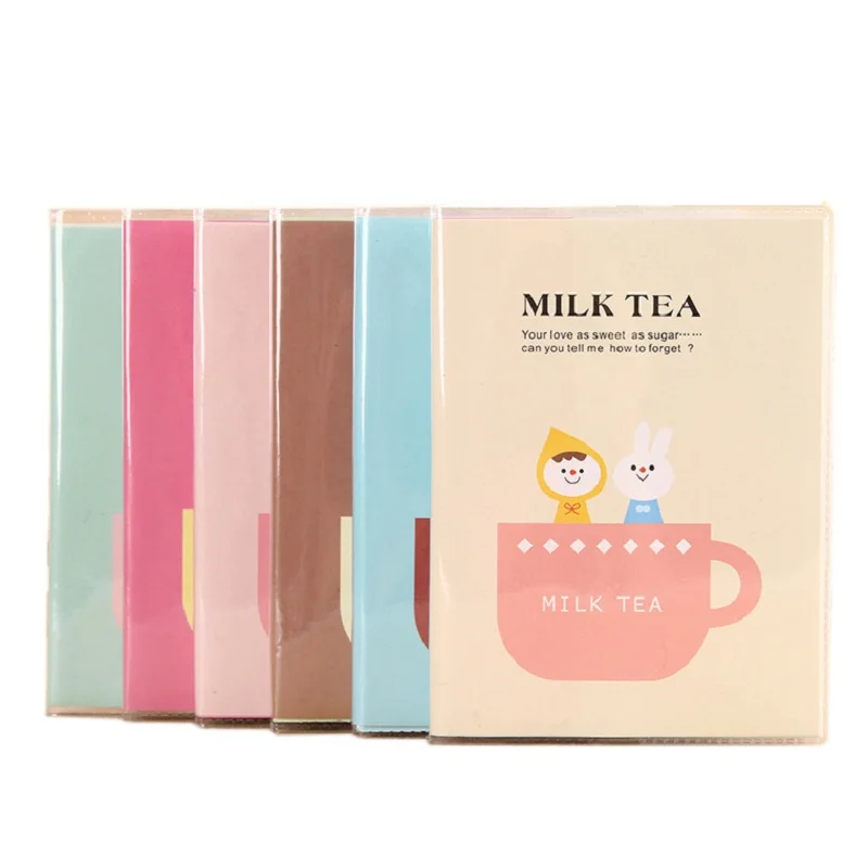 Kawaii Mini PVC Notebook Paper Diary School  Notebook Paper Schedule Planner multicolor milk tea Gift For Girl