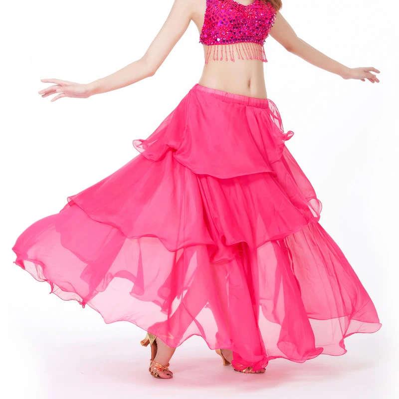 Belly Dance Costume Skirt For Women Oriental Dance Belly Dance Beautiful Long Skirt Chiffon Swing Perforamnce Stage Clothing Hot