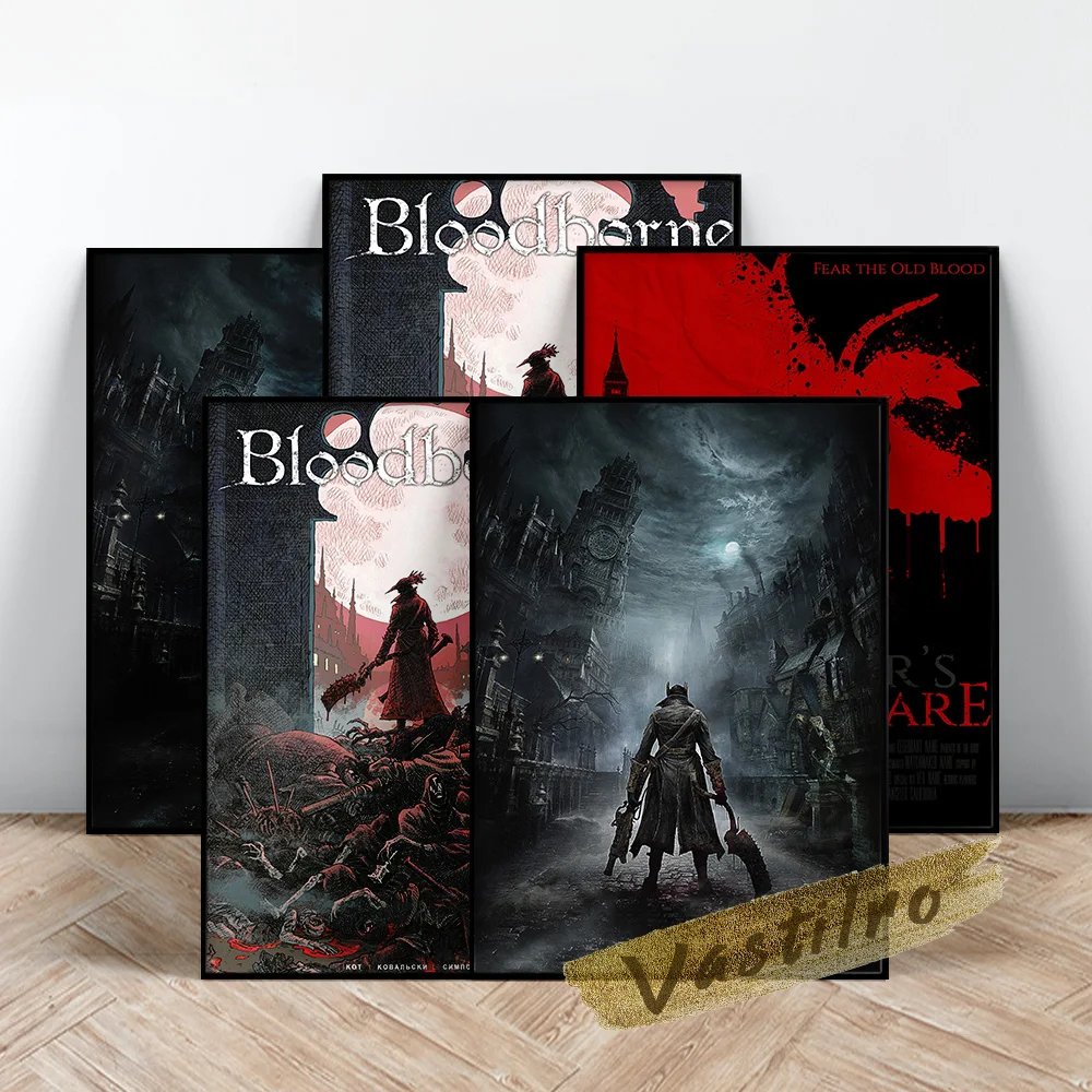 Bloodborne Poster, Action Role-Playing Video Game Wall Picture, Virtual Character Art Prints, Bloodborne Wall Decor, Fans Gift